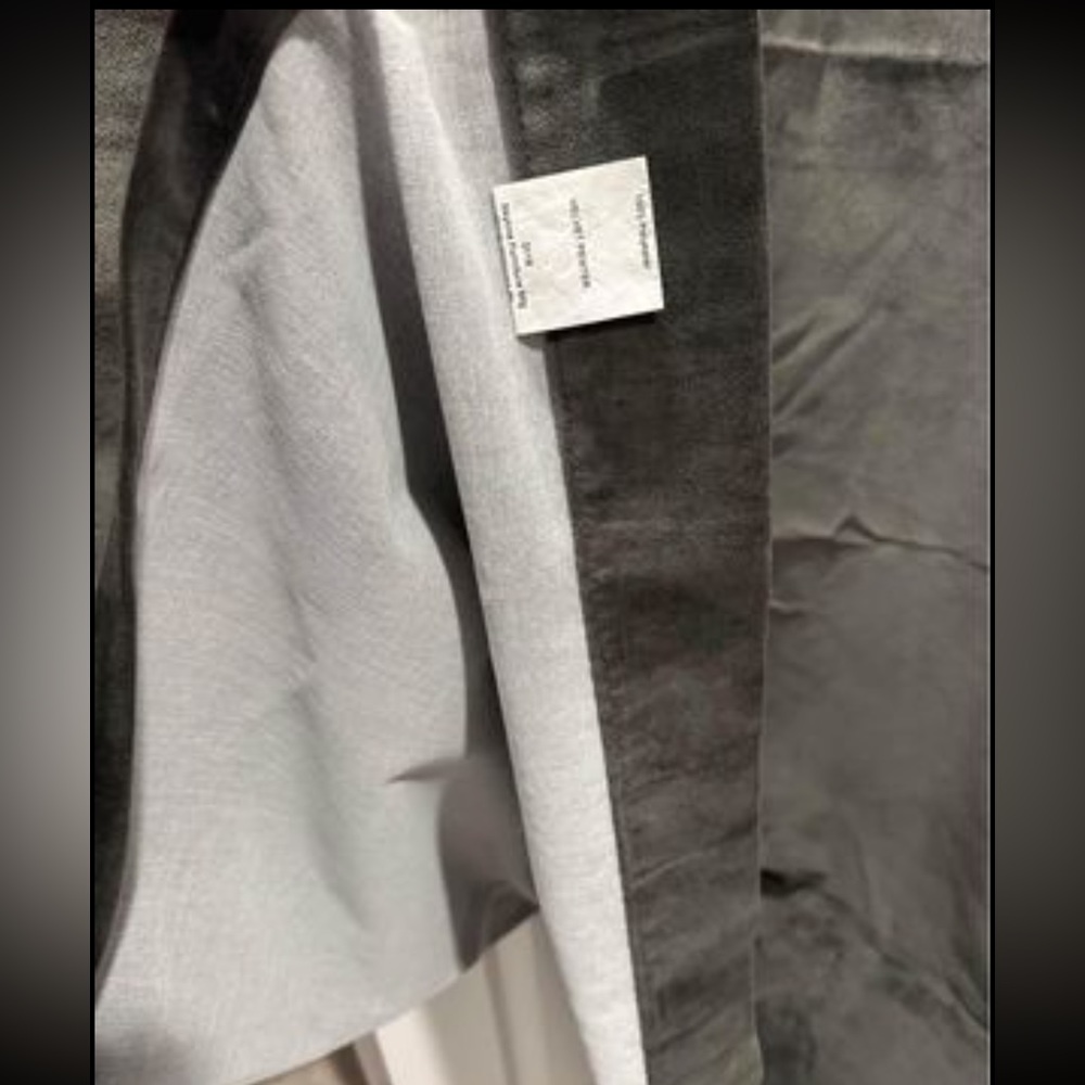 Gray velvet curtains by skyline furniture (8 panels available) - Picture 5 of 5